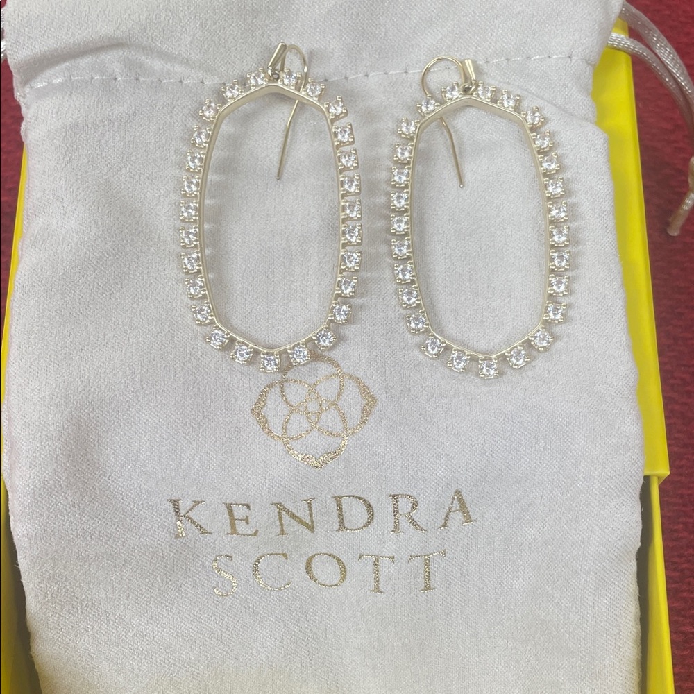 Kendra Scott Gold and Silver Crystal Earrings